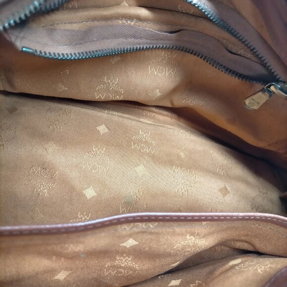 (L3) MCM Hand Bag Brown PVC - Picture 6 of 9